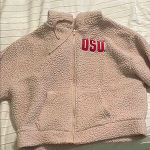 PINK Ohio State University OSU Sherpa Zip-Up Jacket